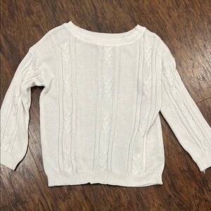 White Cable Knit Sweater